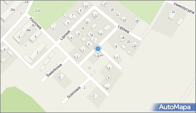 Bakałarzewo, Klonowa, 4, mapa Bakałarzewo