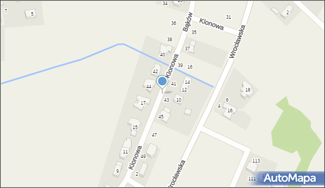 Bąków, Klonowa, 19, mapa Bąków