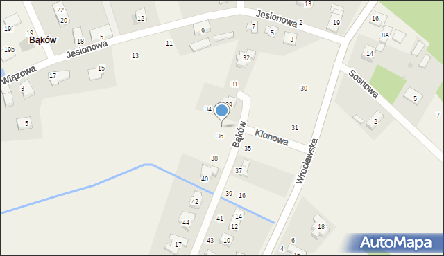Bąków, Klonowa, 27, mapa Bąków