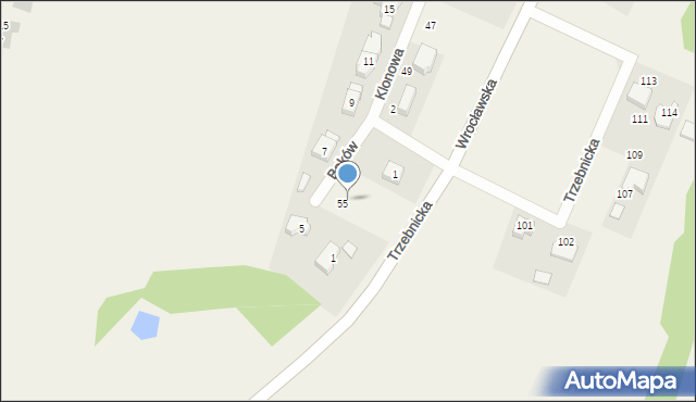 Bąków, Klonowa, 3, mapa Bąków