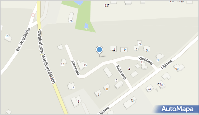Barcin, Klonowa, 13, mapa Barcin