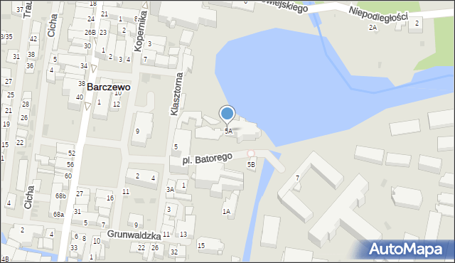 Barczewo, Klasztorna, 5A, mapa Barczewo