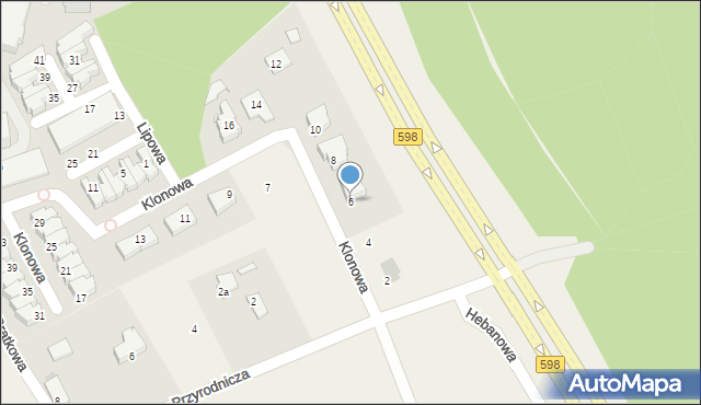 Bartąg, Klonowa, 6, mapa Bartąg