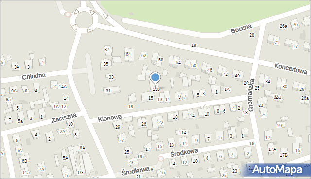 Biała Podlaska, Klonowa, 11b, mapa Białej Podlaskiej