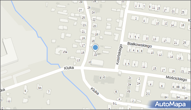 Białystok, Kluka Jana Krzysztofa, 12, mapa Białegostoku