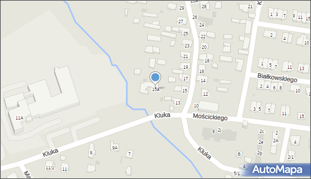 Białystok, Kluka Jana Krzysztofa, 15a, mapa Białegostoku