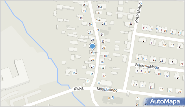 Białystok, Kluka Jana Krzysztofa, 21, mapa Białegostoku