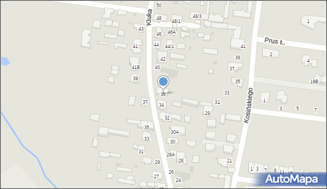 Białystok, Kluka Jana Krzysztofa, 36, mapa Białegostoku