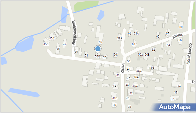Białystok, Kluka Jana Krzysztofa, 55/1, mapa Białegostoku