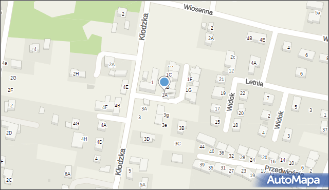 Bielany Wrocławskie, Kłodzka, 1A, mapa Bielany Wrocławskie
