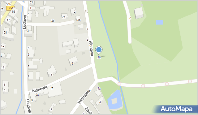 Bielawa, Klonowa, 4b, mapa Bielawa