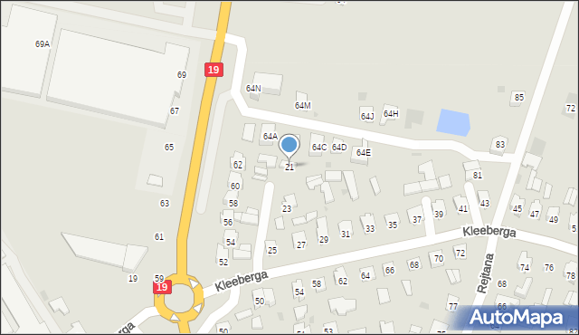 Bielsk Podlaski, Kleeberga Franciszka, 21, mapa Bielsk Podlaski