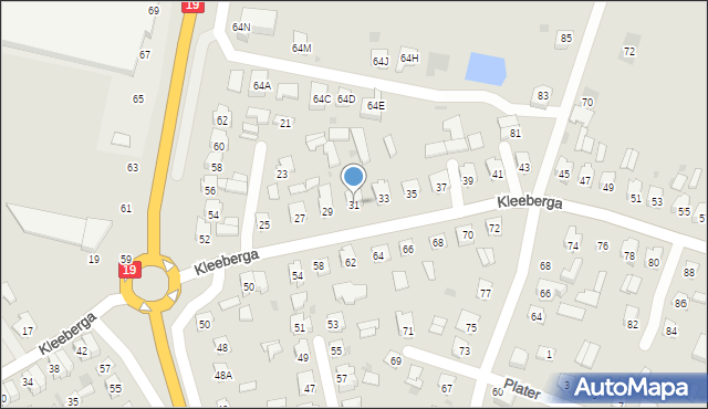 Bielsk Podlaski, Kleeberga Franciszka, 31, mapa Bielsk Podlaski