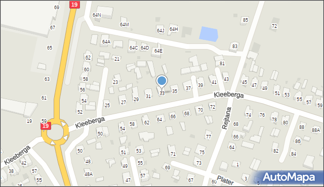 Bielsk Podlaski, Kleeberga Franciszka, 33, mapa Bielsk Podlaski
