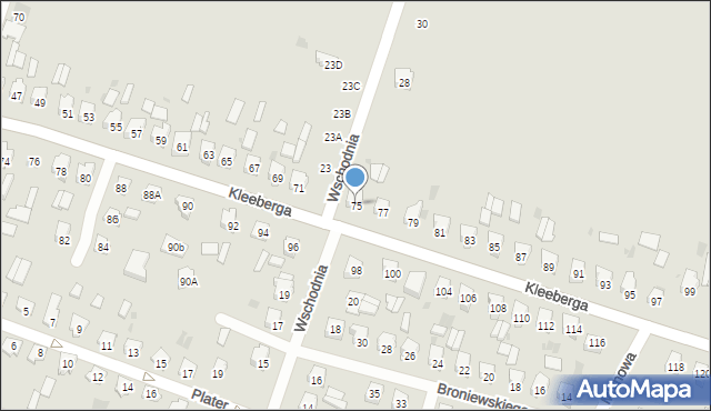 Bielsk Podlaski, Kleeberga Franciszka, 75, mapa Bielsk Podlaski