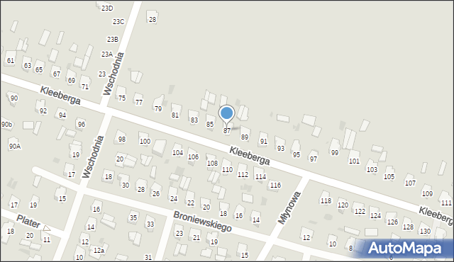 Bielsk Podlaski, Kleeberga Franciszka, 87, mapa Bielsk Podlaski