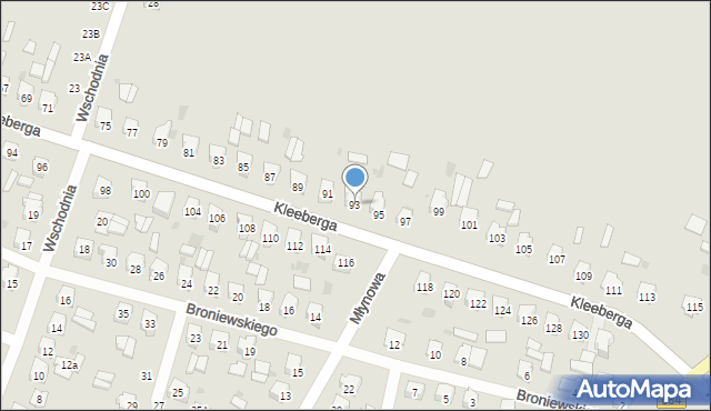 Bielsk Podlaski, Kleeberga Franciszka, 93, mapa Bielsk Podlaski