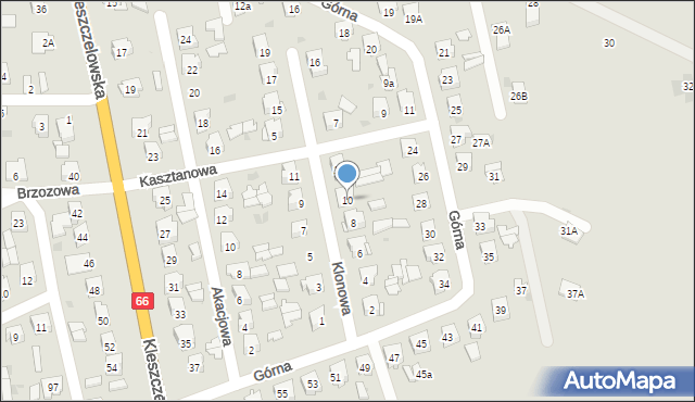 Bielsk Podlaski, Klonowa, 10, mapa Bielsk Podlaski