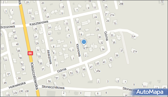 Bielsk Podlaski, Klonowa, 4, mapa Bielsk Podlaski