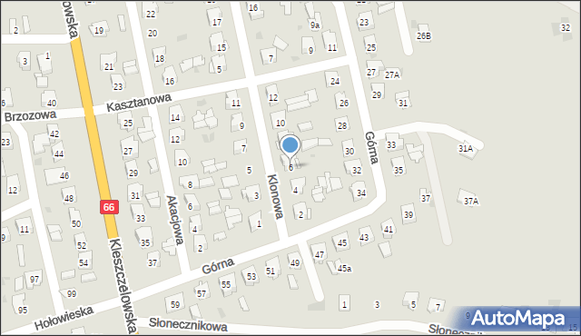 Bielsk Podlaski, Klonowa, 6, mapa Bielsk Podlaski