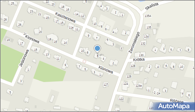 Bilcza, Klonowa, 6, mapa Bilcza