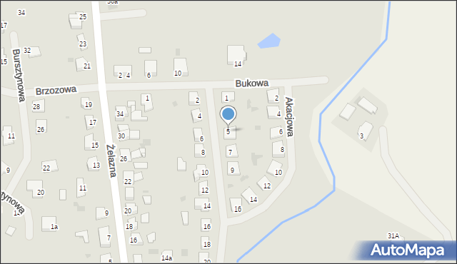 Biskupiec, Klonowa, 5, mapa Biskupiec