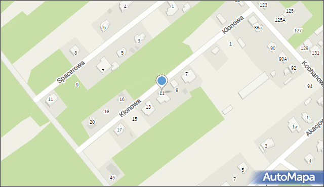 Blok Dobryszyce, Klonowa, 11, mapa Blok Dobryszyce