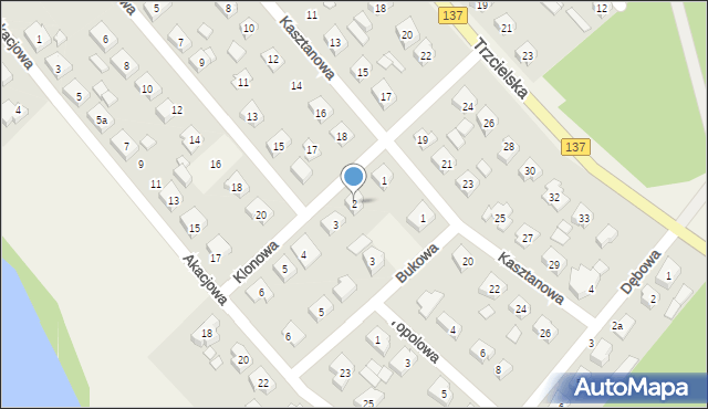 Bobowicko, Klonowa, 2, mapa Bobowicko