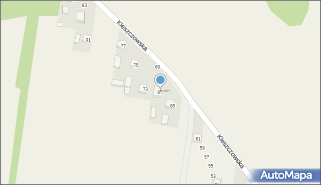 Bobrowniki, Kleszczowska, 67, mapa Bobrowniki