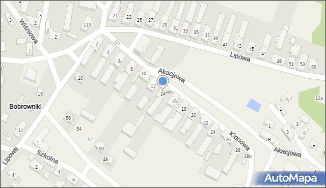 Bobrowniki, Klonowa, 14, mapa Bobrowniki