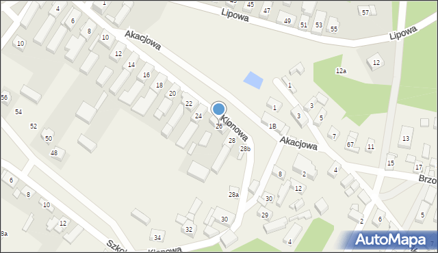 Bobrowniki, Klonowa, 26, mapa Bobrowniki