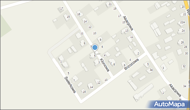 Boćki, Klonowa, 5, mapa Boćki