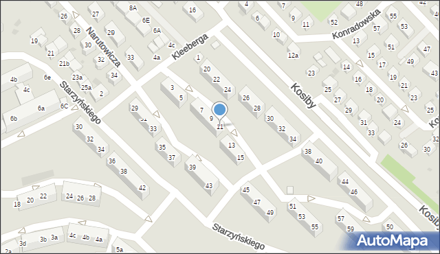 Bolesławiec, Kleeberga Franciszka, gen., 11, mapa Bolesławca