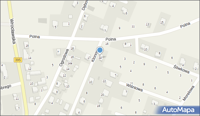 Borek Strzeliński, Klonowa, 14, mapa Borek Strzeliński