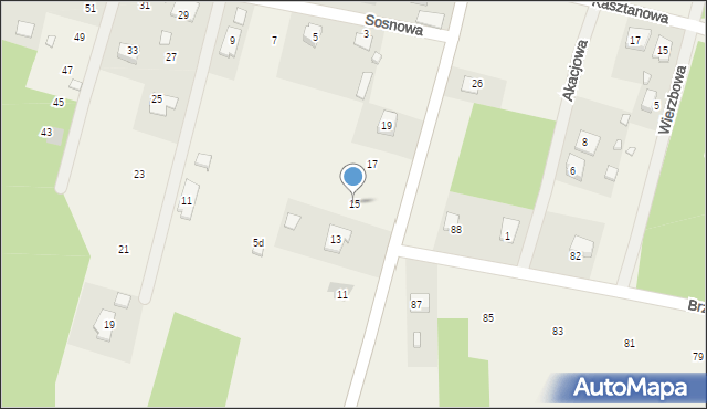 Borków, Klonowa, 15, mapa Borków