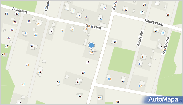 Borków, Klonowa, 19, mapa Borków