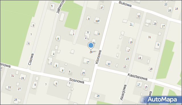 Borków, Klonowa, 29, mapa Borków