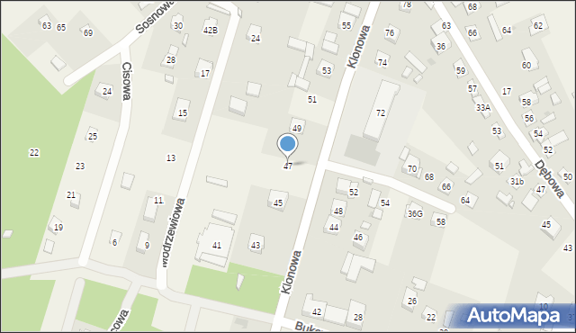 Borków, Klonowa, 47, mapa Borków