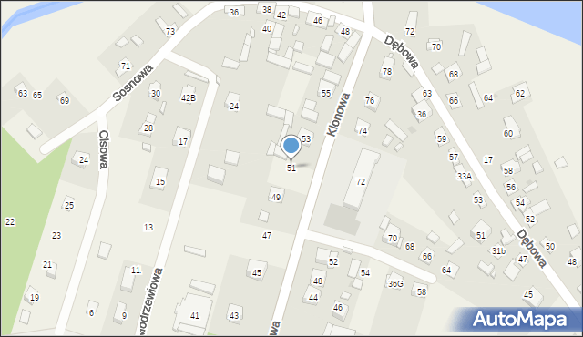 Borków, Klonowa, 51, mapa Borków