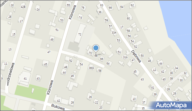 Borków, Klonowa, 68, mapa Borków