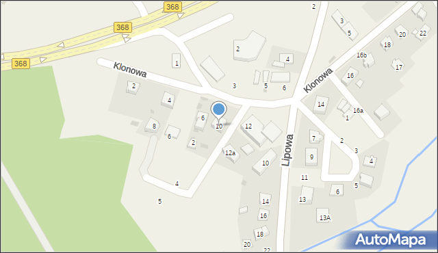 Borowa, Klonowa, 10, mapa Borowa