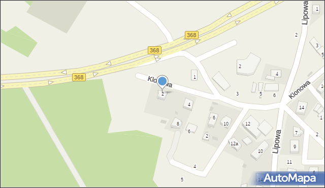 Borowa, Klonowa, 2, mapa Borowa