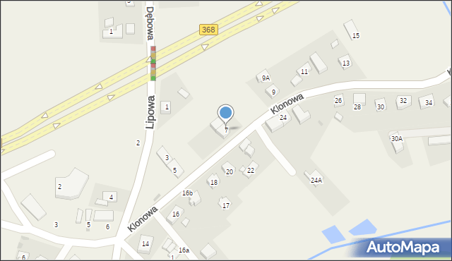 Borowa, Klonowa, 7, mapa Borowa