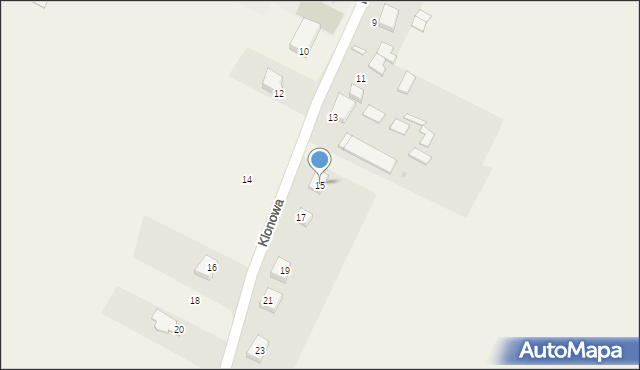Borowno, Klonowa, 15, mapa Borowno
