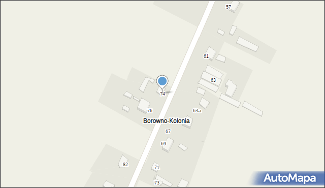 Borowno, Klonowa, 74, mapa Borowno