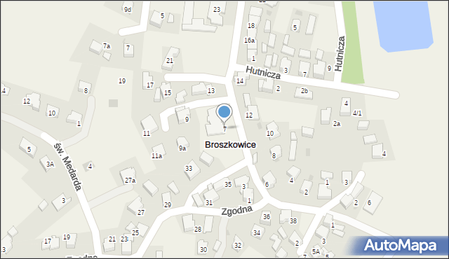 Broszkowice, Klubowa, 7, mapa Broszkowice