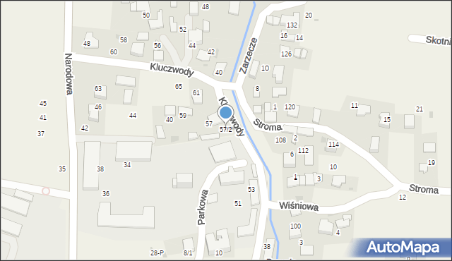 Brzezie, Kluczwody, 57/2, mapa Brzezie