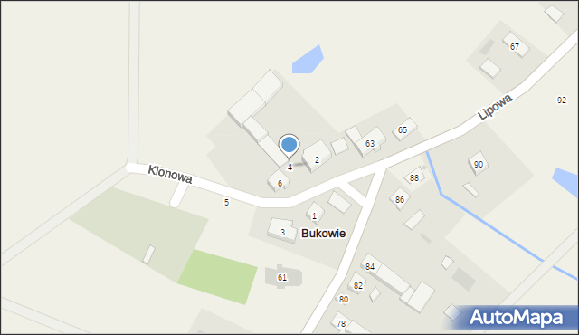 Bukowie, Klonowa, 4, mapa Bukowie