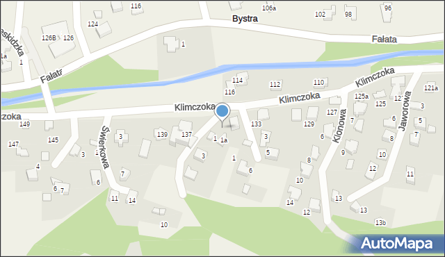 Bystra, Klimczoka, 135, mapa Bystra