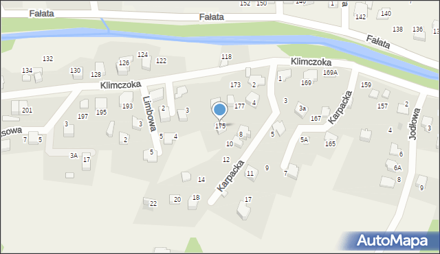 Bystra, Klimczoka, 175, mapa Bystra